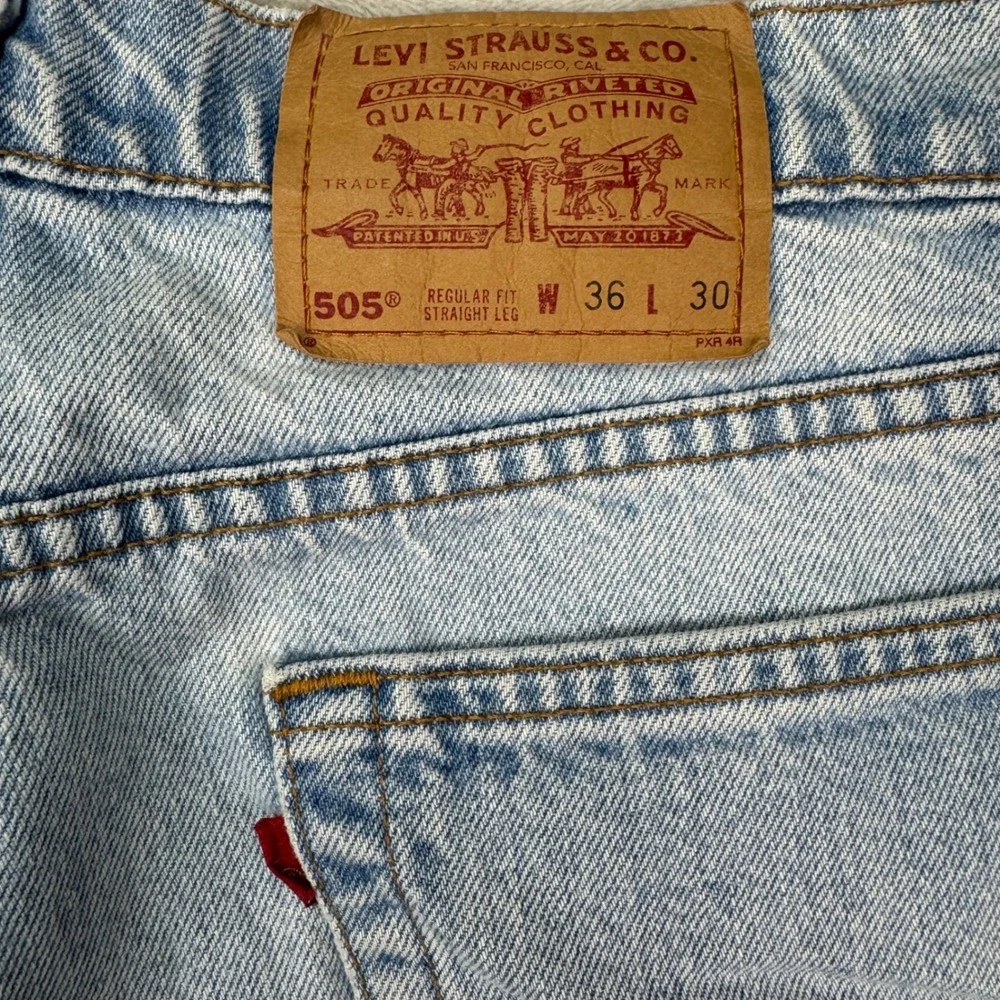 Levi 505‎ Jeans Mens 36x30 (fit 34x28) Straight Vintage 90s Made in USA Light